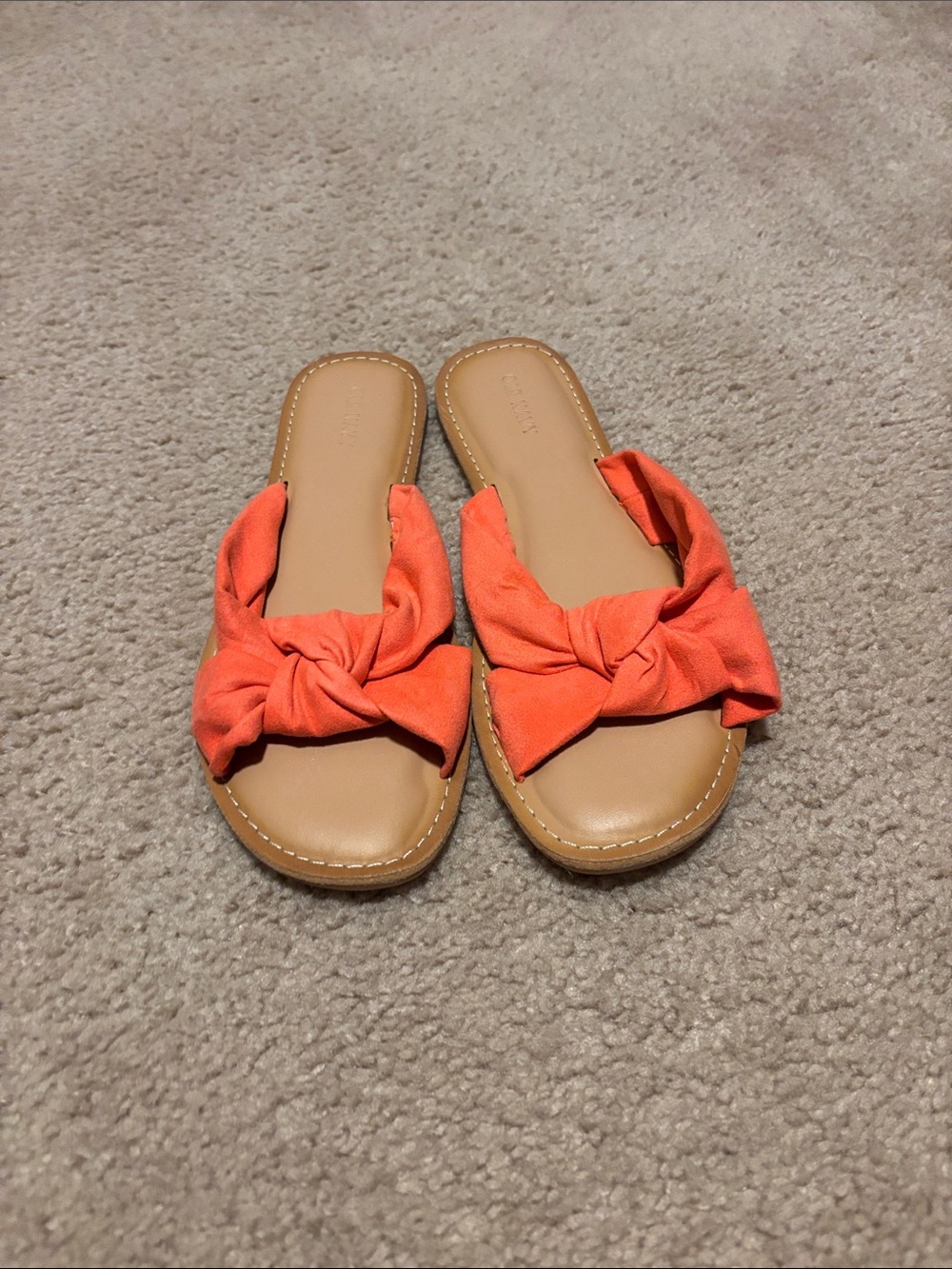 Old Navy Orange Knotted Slide Sandals